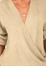 Load image into Gallery viewer, Casual Faux Wrap Jumper Tops Deep V Neck Knitwear Tunic Sweaters