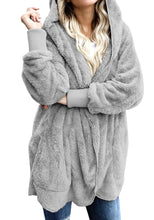 Load image into Gallery viewer, Casual Fleece Oversized Hooded Outerwear Sherpa Open Front Coats